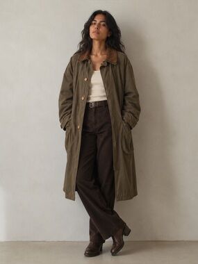 Vintage 70s 80s men's Canadian hunting field coat trench‎ barn jacket XL